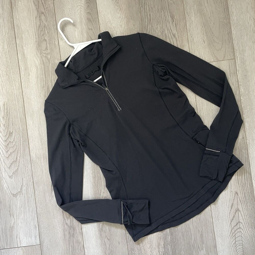 Lululemon Quarter-Zip Pullover Sweater fitted mens Black (size 6) athleisure gym